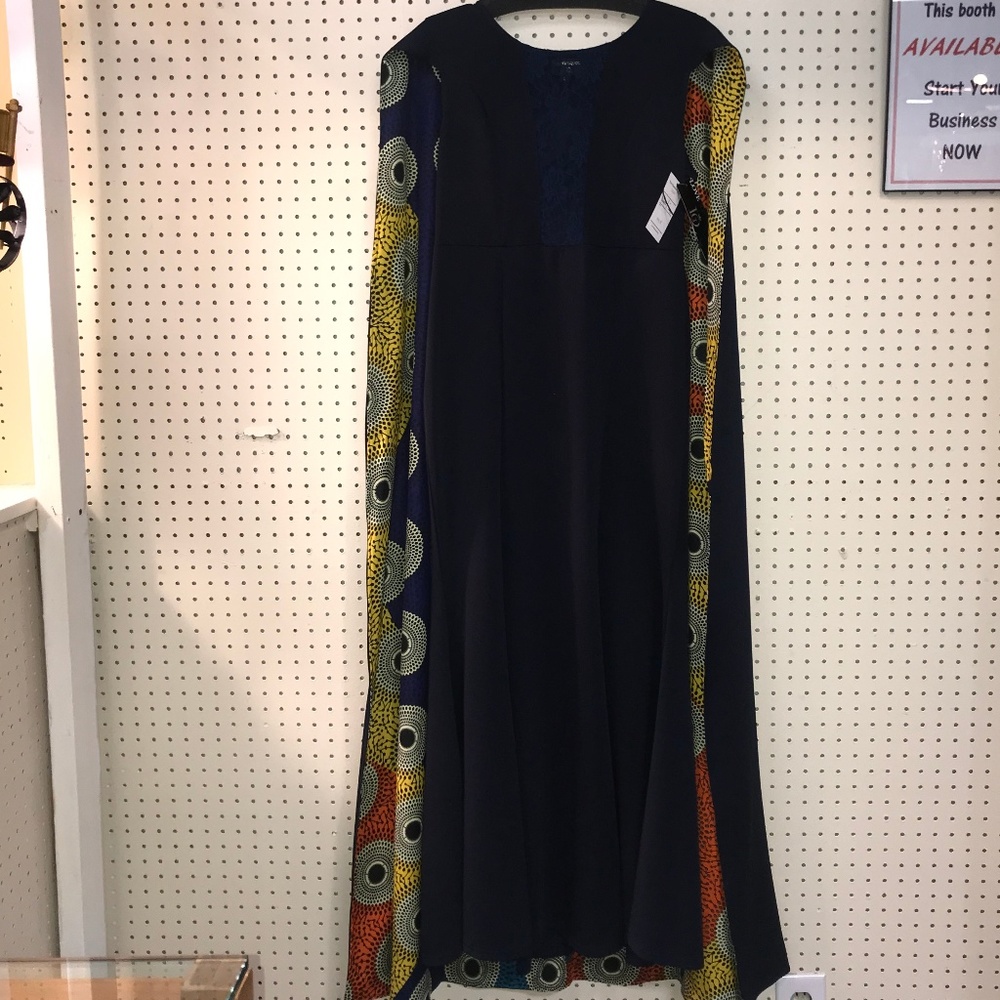 Navy Caped Dress